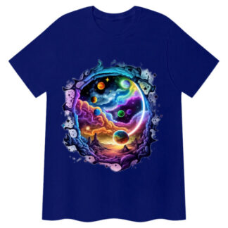 An Alien Space Scene With Planets And Stars In The Sky